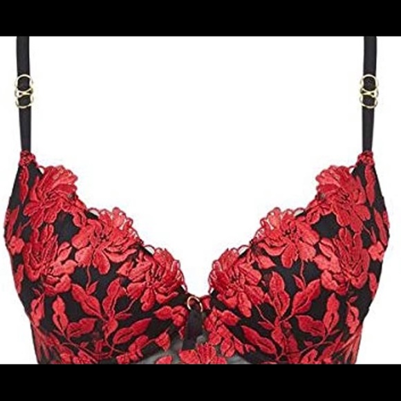Ann Summer Bra & Panty Set, Black/Red - Picture 13 of 15